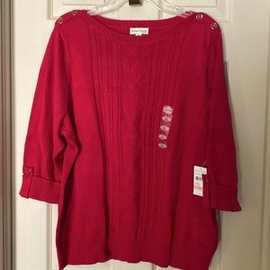 Red Boatneck Sweater, NWT by Studio Works Woman